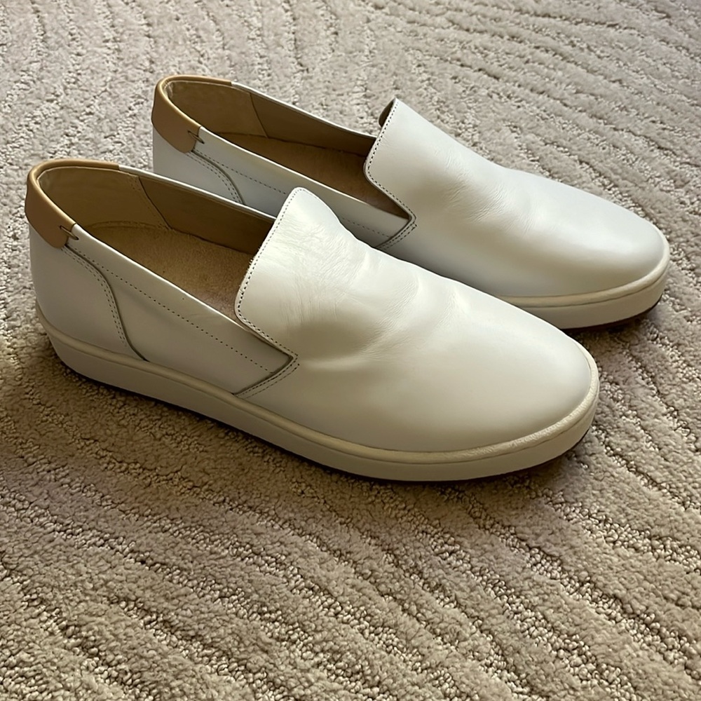 Lucky Brand Hadie Womens Sz 10 Shoes White Leather Casual Slip On Sneakers